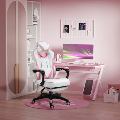 Inbox Zero Adjustable Ergonomic Faux Leather Swiveling PC & Racing Game Chair