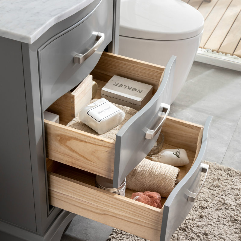 Ensemble de meuble-lavabo simple 24 po Goleta, Gris / nickel brossé