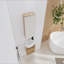 Armoire de toilette 14 po avec rangement, armoire à pharmacie murale avec porte miroir, tablettes en verre réglables, contreplaqué