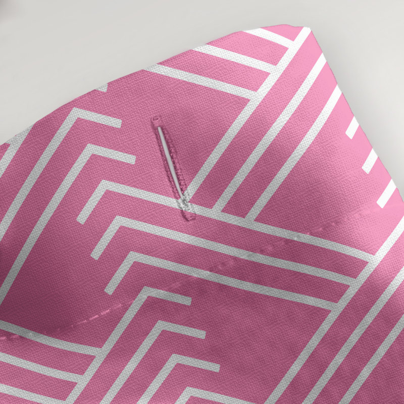 Rideau de douche simple Classic Zig Zag, Rose / blanc