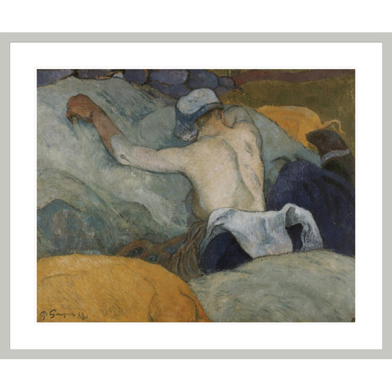 «In the Heat (The Pigs)» par Paul Gauguin - reproduction d'art encadrée, H 33,5 po x l 40,19 po