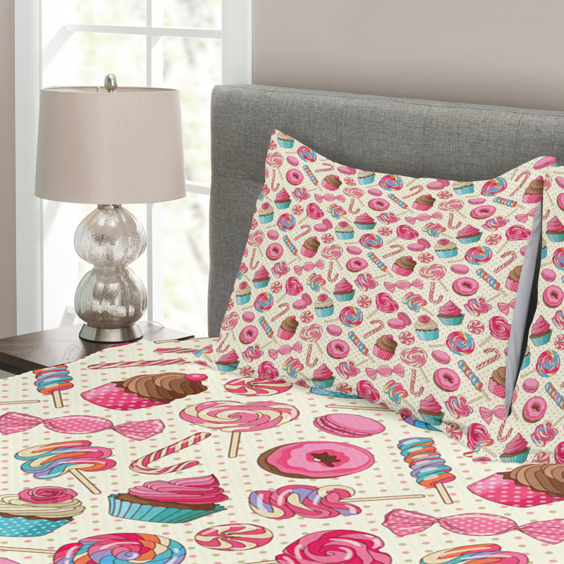Afeez Pink/Blue Bedspread, 220 x 264 cm