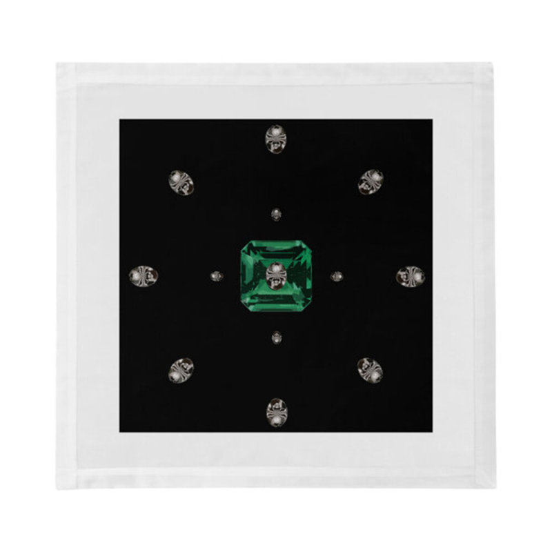 Asscher Cotton Blend Square Napkins, Black