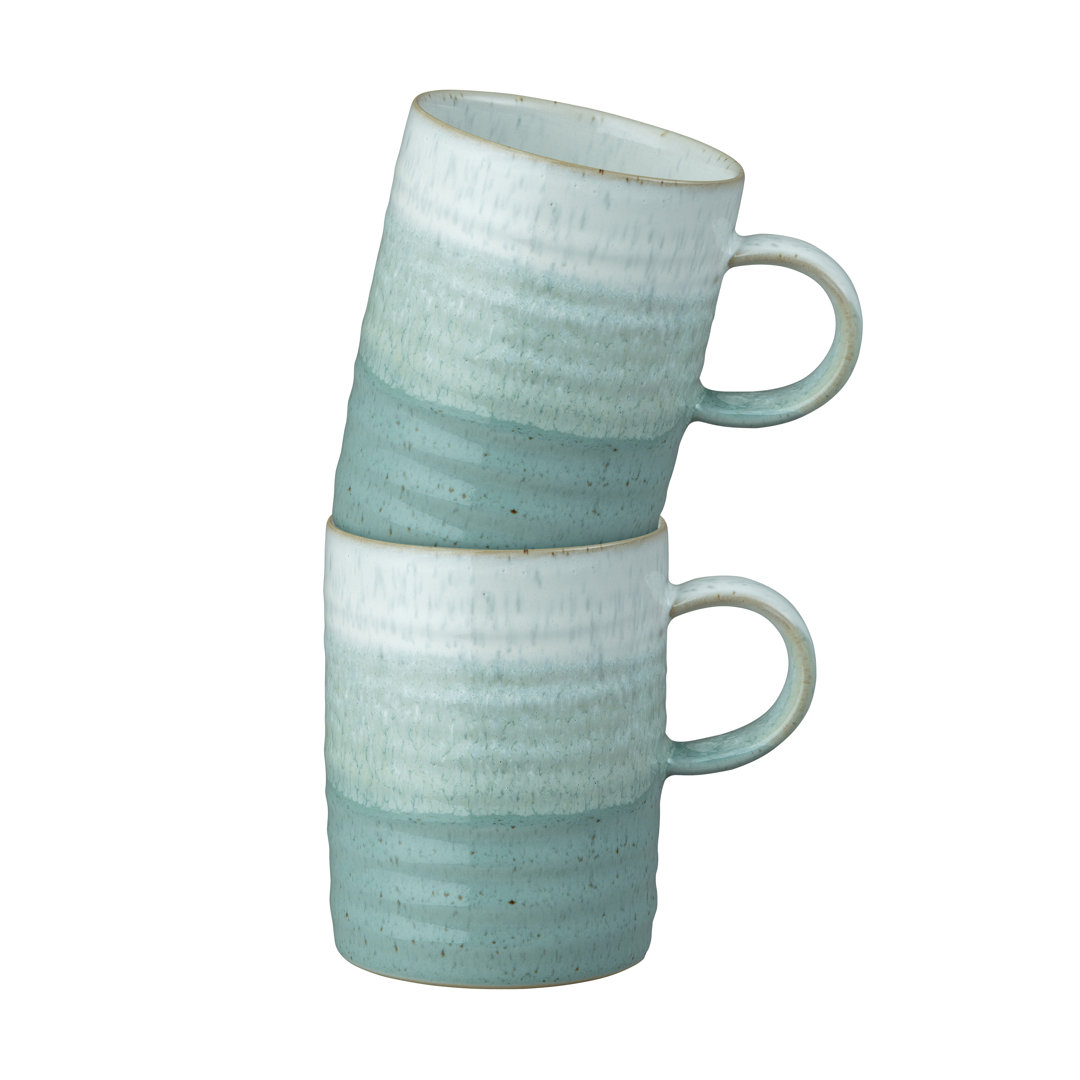 Kiln Green by Denby Ridged Mug (Set of 2) Denby