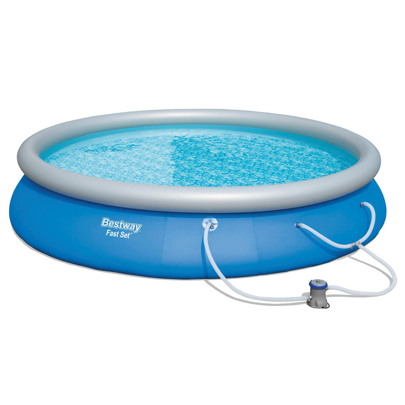 Bestway 11.3 ft Round Inflatable Above Ground Pool with Filter Pump