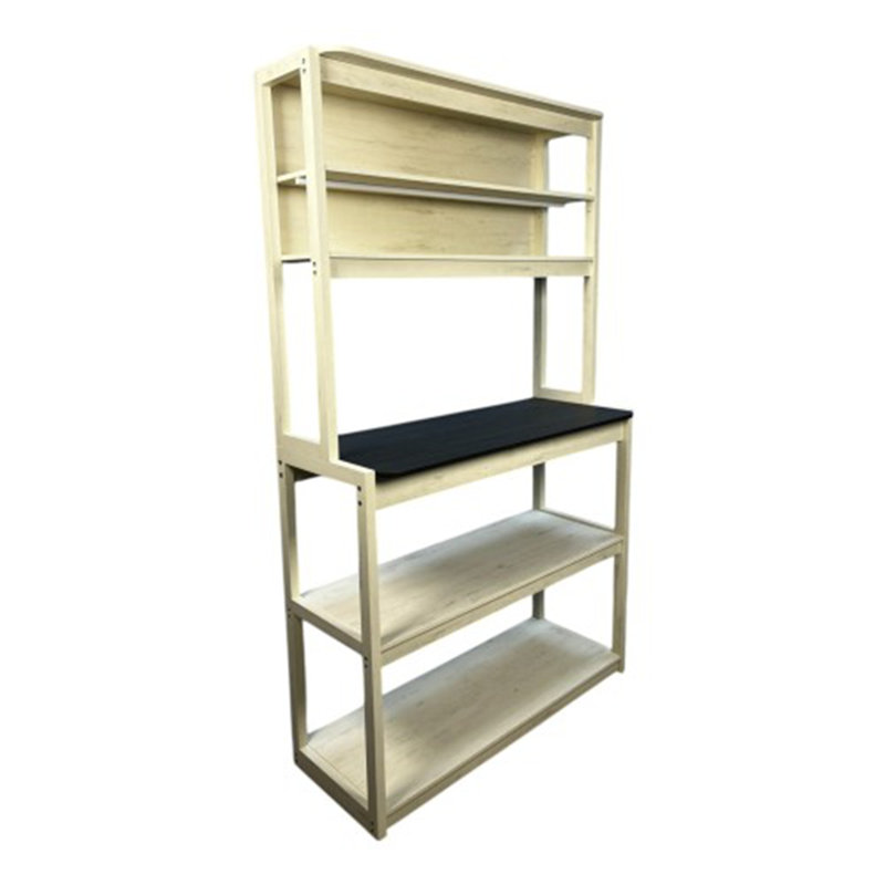 Étagère de cuisine à 5 niveaux avec rangement, Blanc/Noir, H 66,93 po x l 39,37 po x P 15,75 po