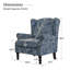 Fauteuil d'appoint à oreilles Chloris, fauteuil rembourré en lin avec garniture cloutée, pieds en bois massif tourné, fauteuil de lecture de style maison de campagne-1049527299
