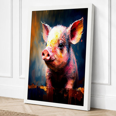 Luminous Pig Modern 1 Piece Wrapped Canvas Wall Art