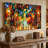 Vibrant Urban Nightscape On Canvas