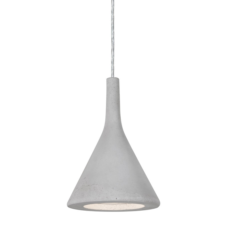 Luminaire suspendu conique à 1 lumière Enes, Nickel satiné, Naturel