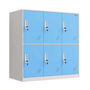 6 Door Blue Metal Locker with Key