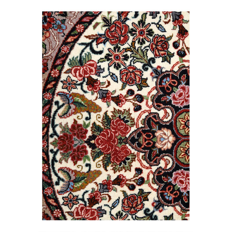 Fine Hand knotted Persian Bidjar round rug 3'5"X 3'5"