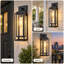 Lot de 2 appliques murales d'extérieur noires à double cage de 18 pouces-1024095860