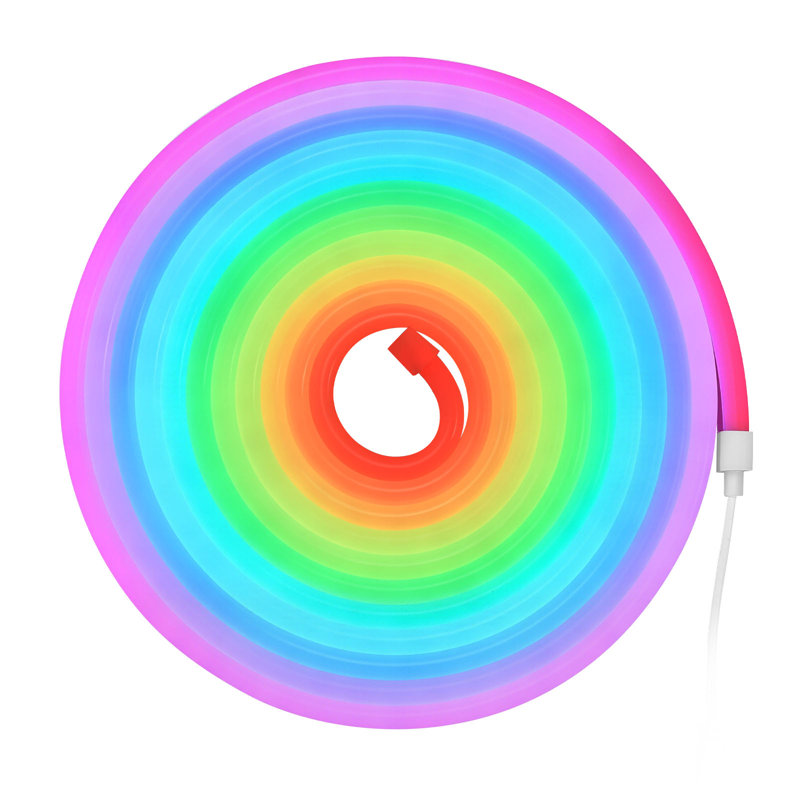 Cordon lumineux à DEL néon, 16,4 pi, bande flexible à DEL RVB-IC, commande avec application / télécommande, fonctionne avec Alexa et l'assistant Google, synchro musicale, lumières néon flexibles personnalisées pour le jeu dans la chambre à coucher