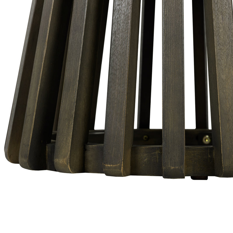 Outdoor Acacia Wood Patio Side Table, Gray