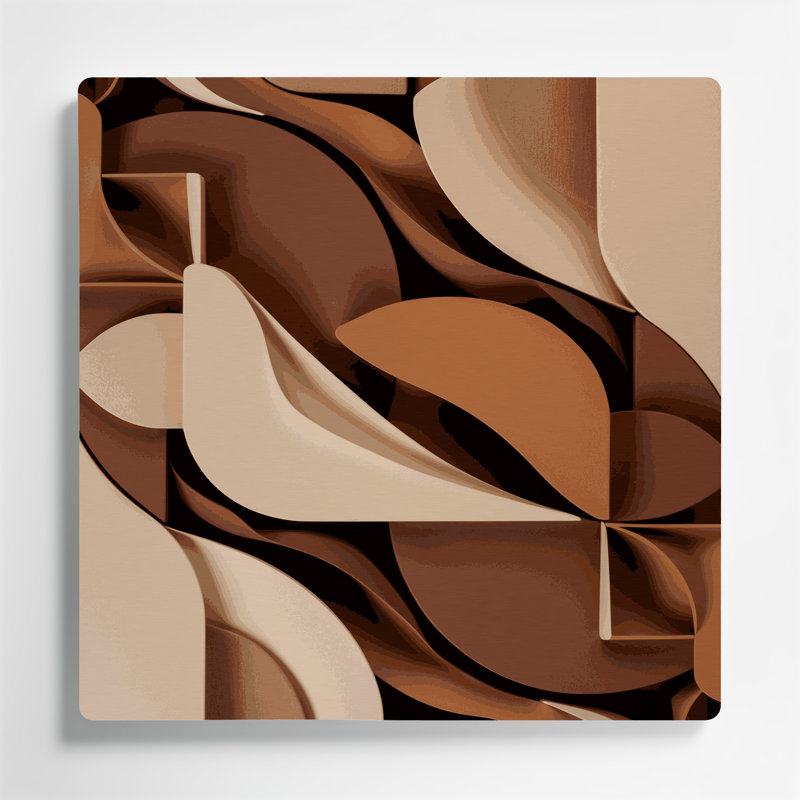 «Abstract Shapes» 10, art mural en métal brun, H 12 po x l 12 po