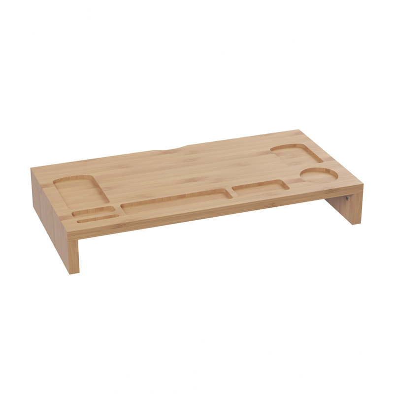 Ryan 7-Compartment Monitor Stand - Eco-Friendly PC Shelf and Laptop Riser for Desk