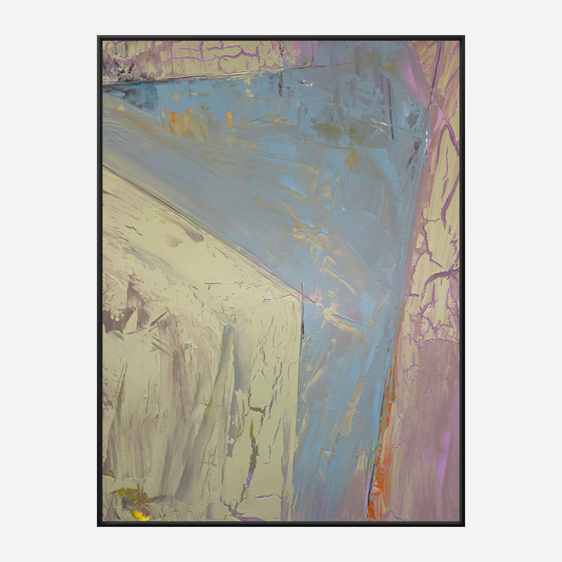 Geo IX Print by John Beard, Black Floater Framed Canvas, 42" H x 62" W x 2" D