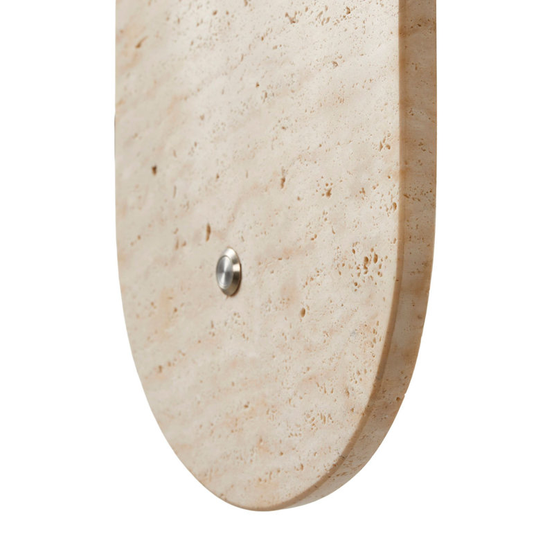 Lampe murale élégante avec corps en travertin, beige et blanc, 15,4 x 7,1 x 0,4 pouces | Hauteur totale: 15,4 pouces | Bouton marche / arrêt sur le câble, douille G9 de 10 W maximum (ampoule non incluse) | Éclairage élégant pour les intérieurs modernes