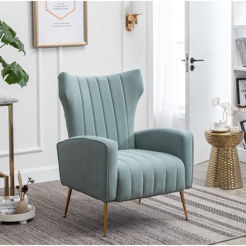 Etta Avenue™ Milana Velvet Wingback Chair & Reviews | Wayfair