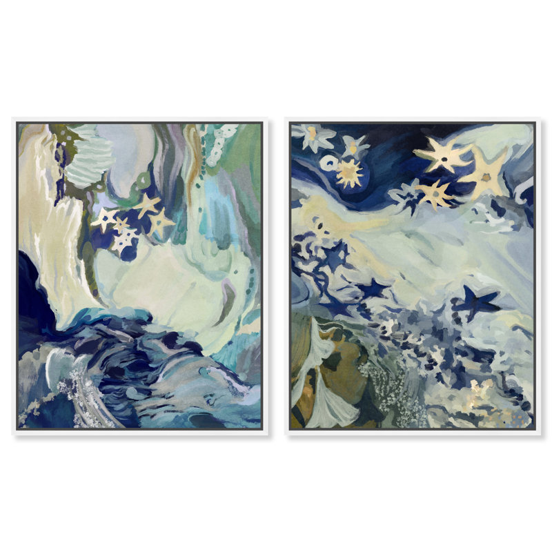 Mermaid Dream Set Set by Oliver Gal, 50"H x 42"W, White Floater Frame