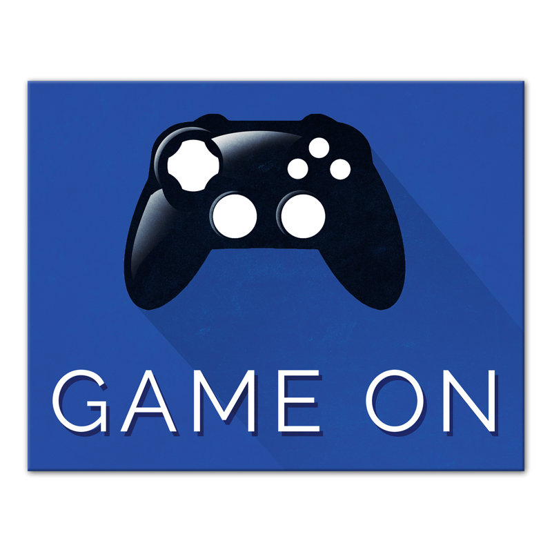 Art sur toile game on toile Brock, H 11 po x l 14 po x P 1,25 po, Bleu