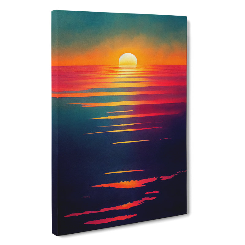 Gentle Ocean Sunset - Wrapped Canvas, 60cm H x 40cm W x 3cm D