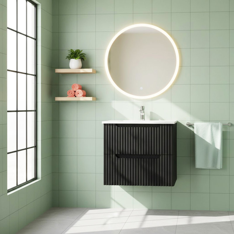 Meuble-lavabo mural flottant 24 po Goodyo, 24", Noir