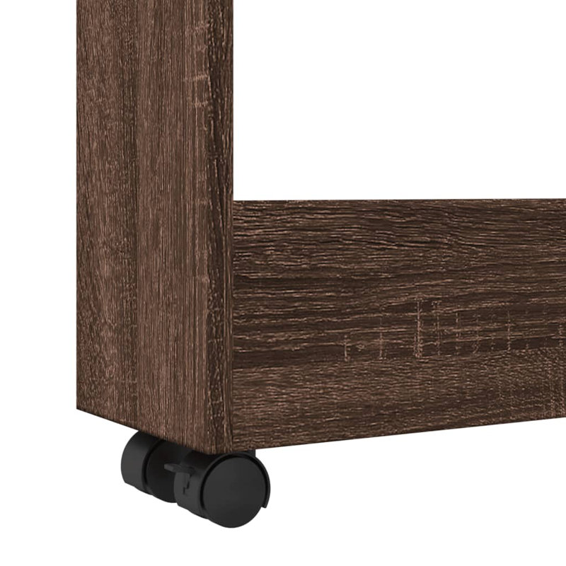 Storage Serving Cart, Brown Oak