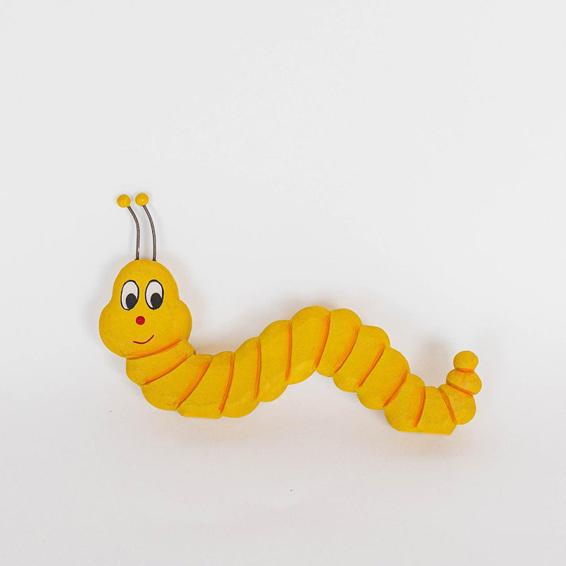 Figurine joyeuse chenille jaune, Jaune
