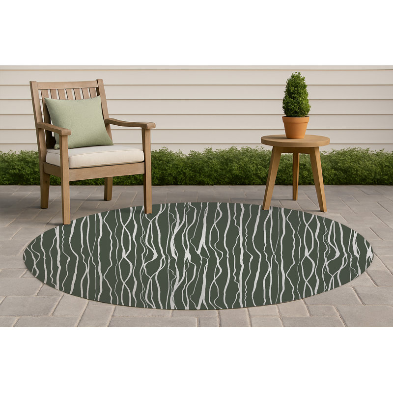 Legions Non-Slip Outdoor Rug, Round 5'