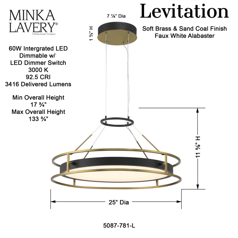 Luminaire suspendu roue de chariot en laiton doux / sable à 1 lumière Wyton