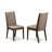 11 Piece Dinette Set Includes a Rectangle Dining Room Table with Removable Leaf and 10 Dark Khaki Linen Fabric Parson Dining Chairs, Distressed Jacobean-1958153794-1958153793