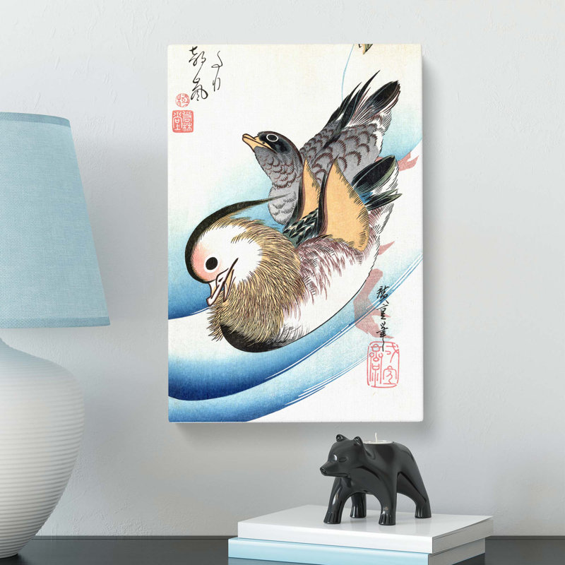 Mandarin Ducks by Utagawa Hiroshige - Wrapped Canvas, 60cm H x 40cm W x 3cm D