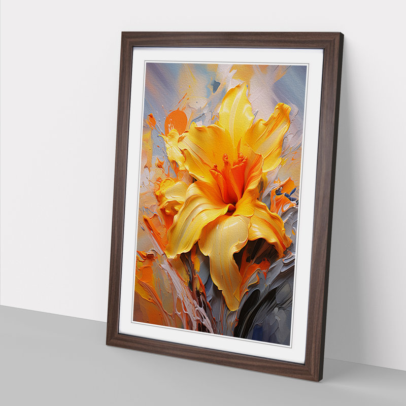 Single Picture Frame Print on Wood, 34cm H x 25cm W, Walnut Framed