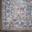 Tapis bleu 8 pi x 10 pi à motif floral tissé à la machine