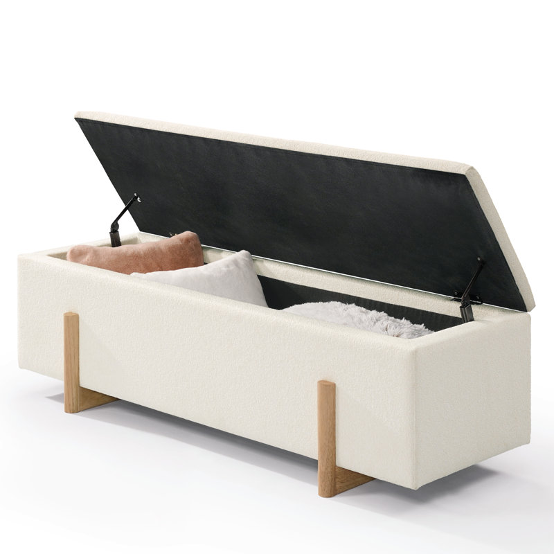 Sadeel Upholstered Boucle Flip Top Storage Bench