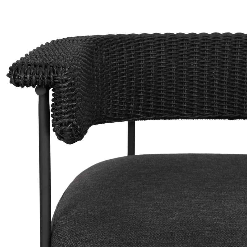 Carrie Outdoor Bar Stool, 26", Black, Black