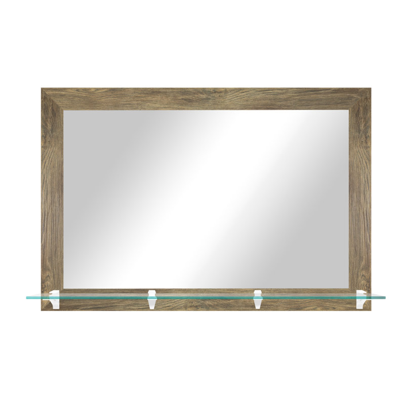 Flat Wall Mirror, Brown, 32.5" x 60"