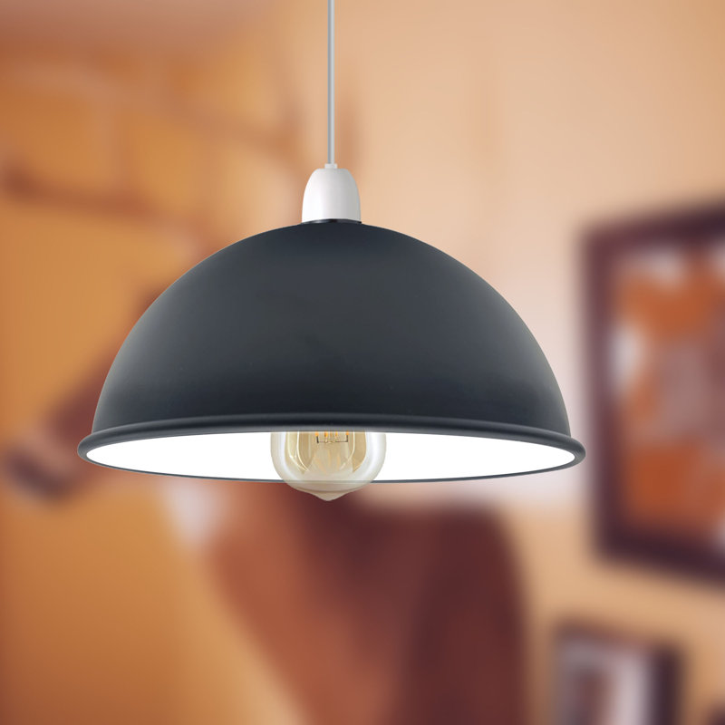 Ashen Metal Lamp Shade ( Uno ), Black/White, 14cm H x 40cm W x 40cm D