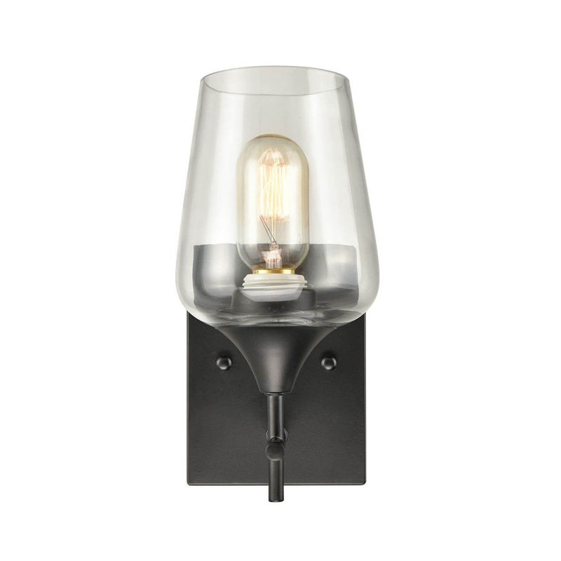 Kephart Solid Brass Armed Sconce, Matte Black