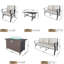 Ensemble de conversation de patio 6 pièces avec table de foyer, ensemble de conversation d'extérieur avec coussins beiges-968652301