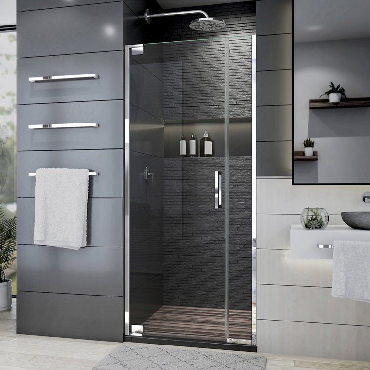 Elegance Plus 34" W x 72" H Pivot Frameless Shower Door with ClearMax Technology