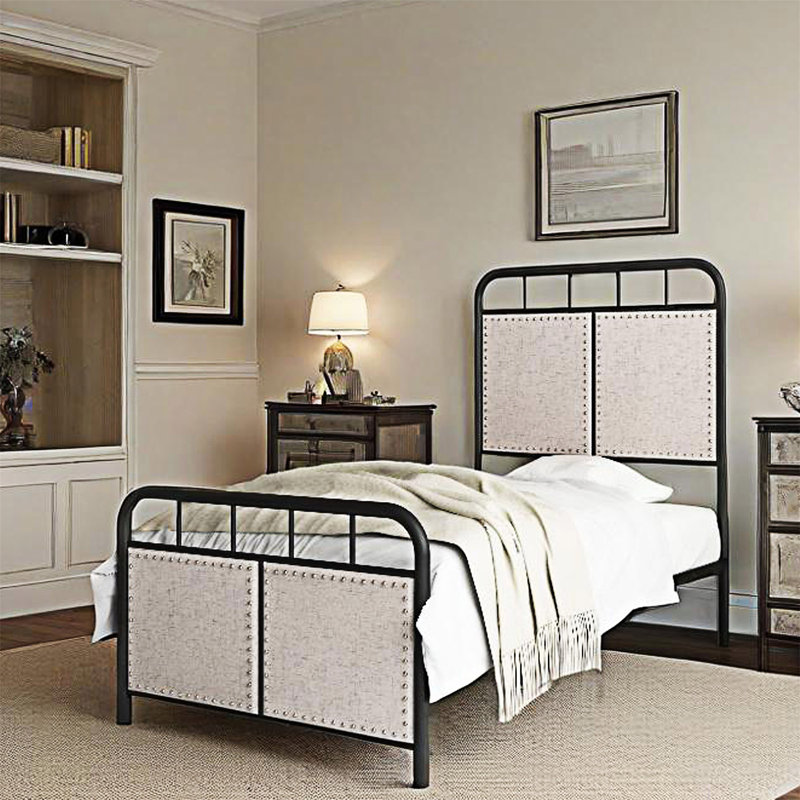 Upholstered Platm Metal Bed Frame