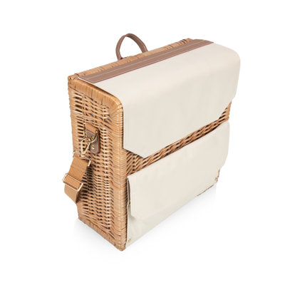 Corsica Grande Deluxe Wine & Cheese Set Tote Basket with Backpack Straps