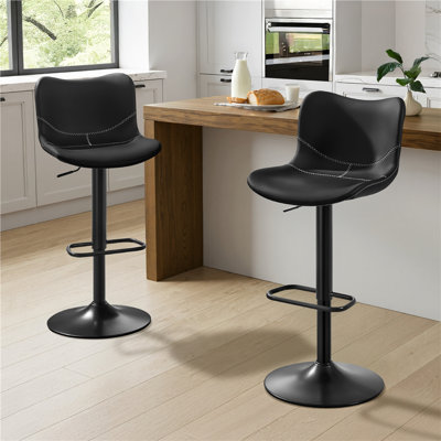 Barabo Swivel Upholstered Adjustable Height Counter Stool