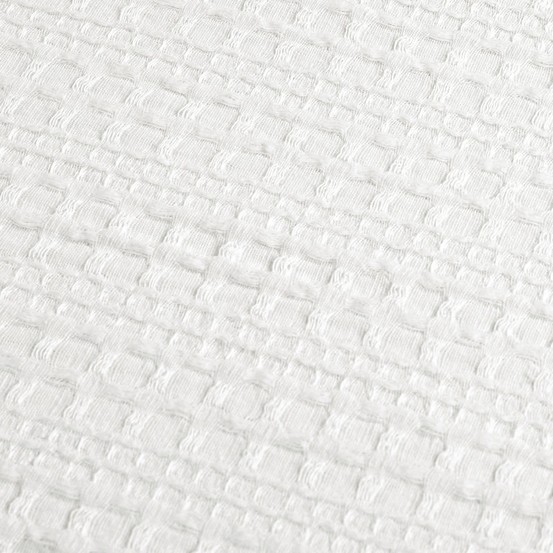 Haniya White Waffle Woven Cotton King Duvet Cover Set