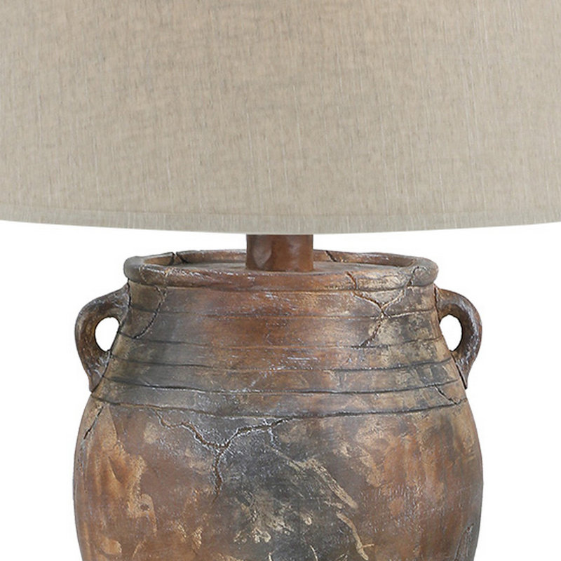 Frosica Hydrocal Table Lamp, Earth Brown, Yes