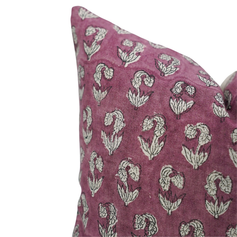 Housse de coussin en coton Floral, H 14 po x l 14 po