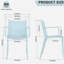 Fauteuil empilable en plastique 4 pièces pour intérieur / extérieur - dossier ergonomique à lattes, matériau PP toutes saisons, bleu clair clair - patio, balcon, café